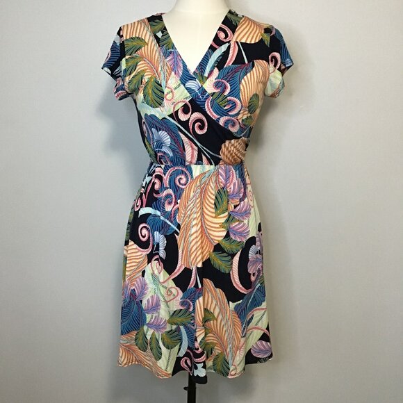 Chetta B Floral and Paisley Patterned V-Neck Dress  Size XS - Picture 1 of 9